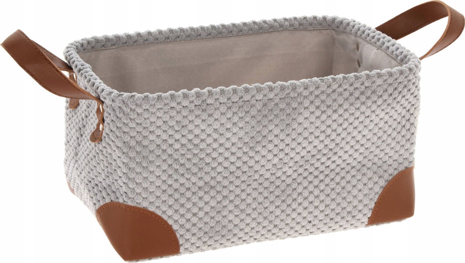 Home Styling Collection Koszyk do przechowywania, sztruks z uchwytami, 30 x 20 x 15 cm