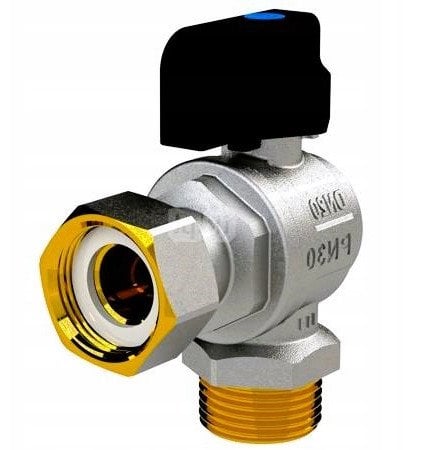 SENA VA30 Zawór kulowy kątowy do kotłów 3/4 GZ x 3/4 RN pokr. motylk.