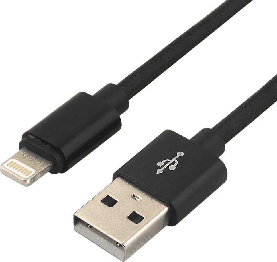 Kabel USB EverActive USB-A - Lightning 1 m Czarny (CBB-1IB)