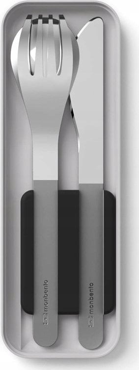 Monbento Zestaw Sztućców Podróżnych Slim Box czarny