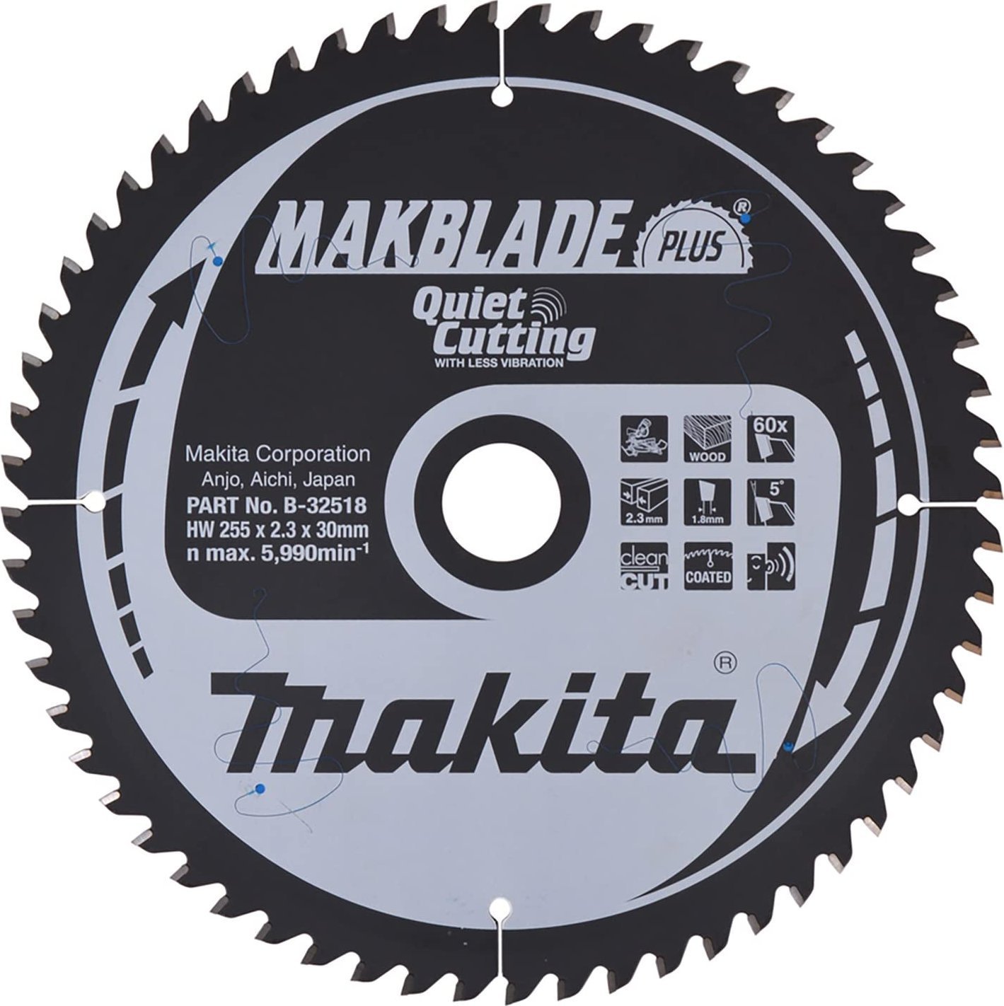 Makita MAKITA PIŁA TARCZOWA 255x30x60z MAKBLADE PLUS DREWNO