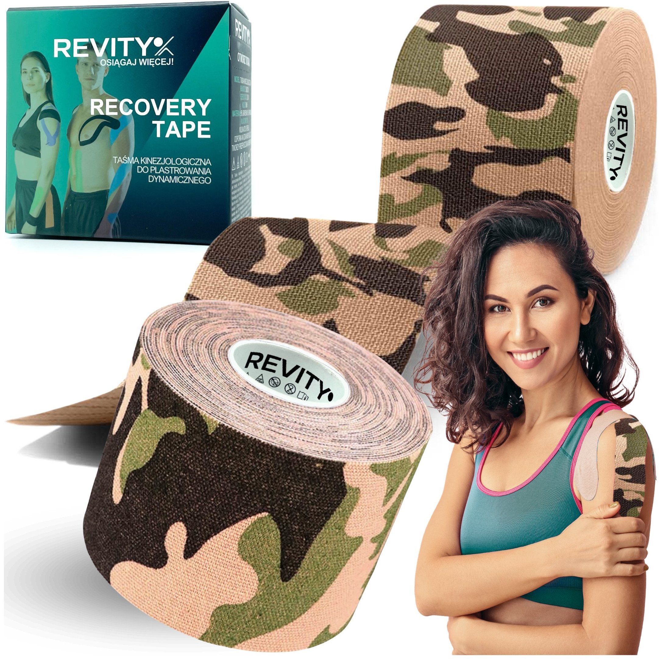 Taśma kinezjologiczna Revity kinesiology tape 5 cm x 5 m plastry medyczne 1 szt.