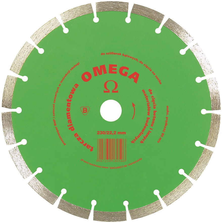 Tarcza diamentowa 230x22,2mm SEGMENTOWA OMEGA IN CORPORE 18050