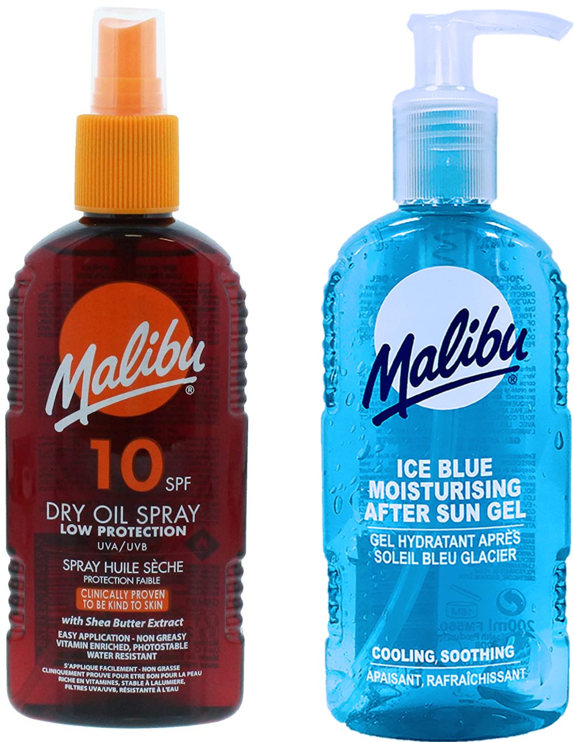 Malibu Olejek Brązujący Do Opalania SPF10 200ml + Żel Po Opalaniu 200ml