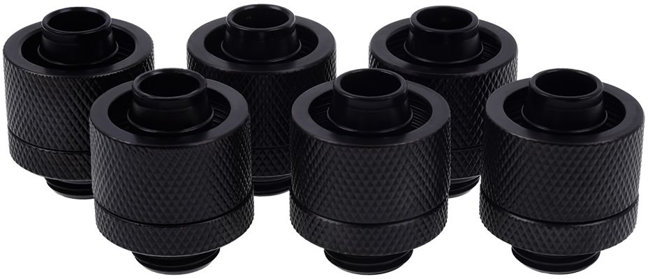 Alphacool Złączki choinkowe 1/4" - 16/10mm, 6szt. czarne (17234)