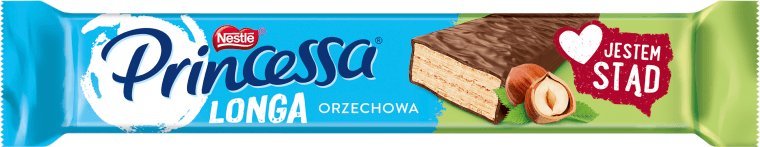 Nestle Princessa Longa Wafel przekładany kremem orzechowym oblany mleczną czekoladą 40 g