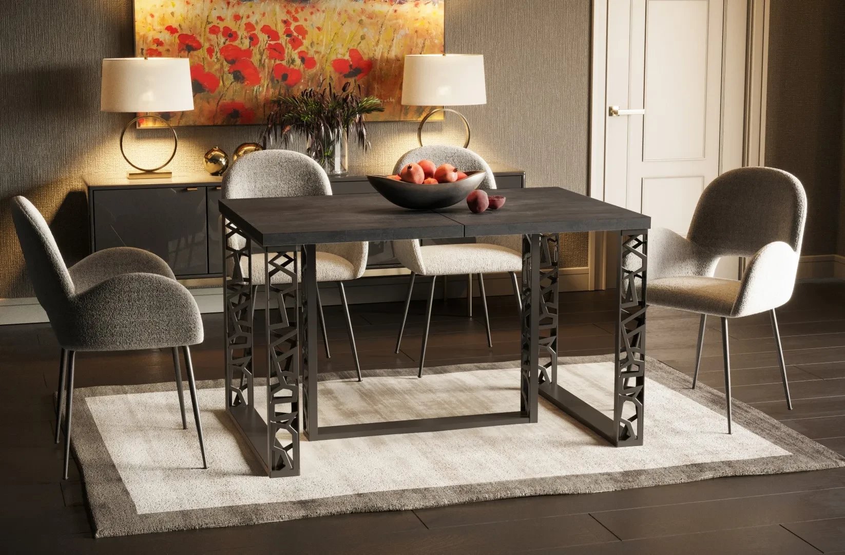 Stół rozkładany EWEREST MAX 130(250)x85 beton ciemny ENDO