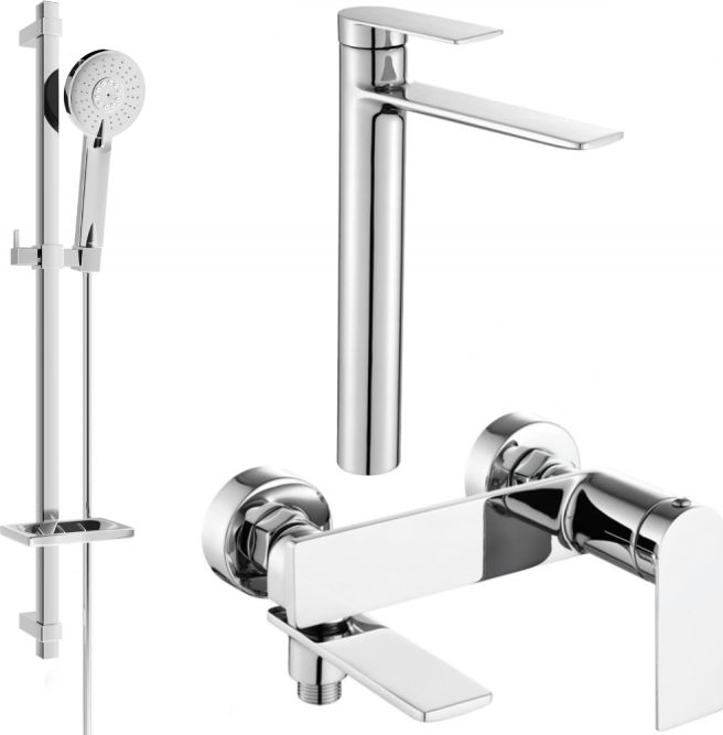 Mexen Mexen Zero DQ40 zestaw wannowy, chrom - 7113DQ40-00