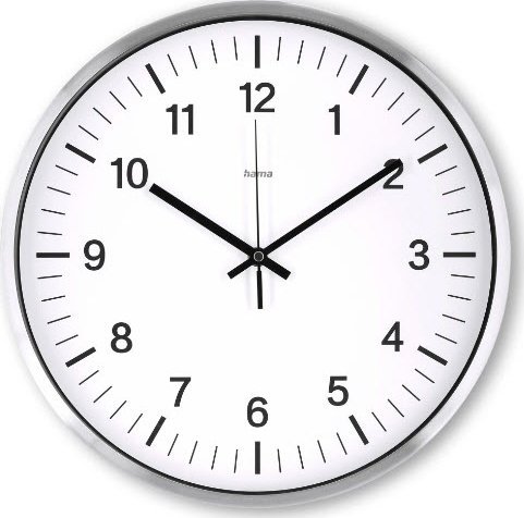 ZEGAR ŚCIENNY JAVA Z DCF SREBRNY 35 cm