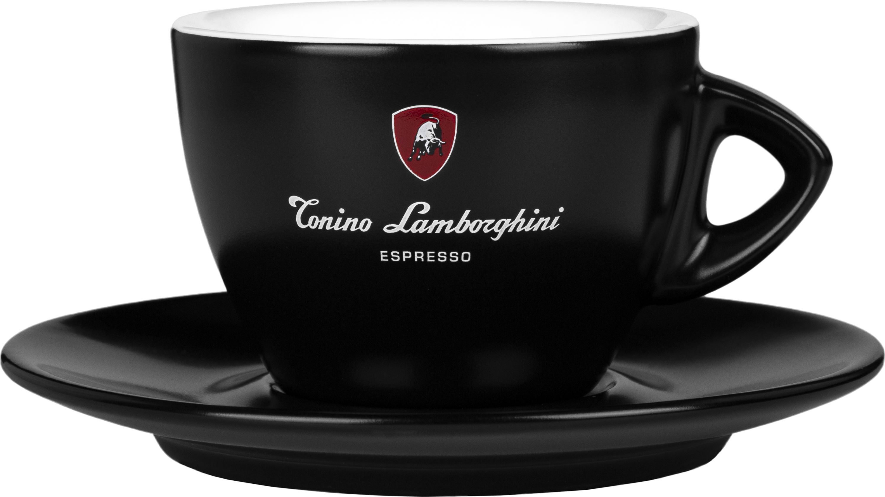 Tonino Lamborghini Filiżanka cappuccino spodek MATOWA z logo Tonino Lamborghini BLACK