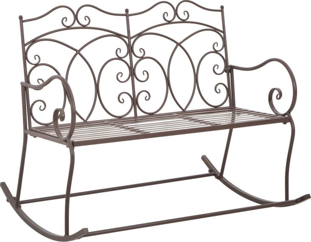 vidaXL ławka ogrodowa, 104 cm, żelazo, antyczny brąz (45437)