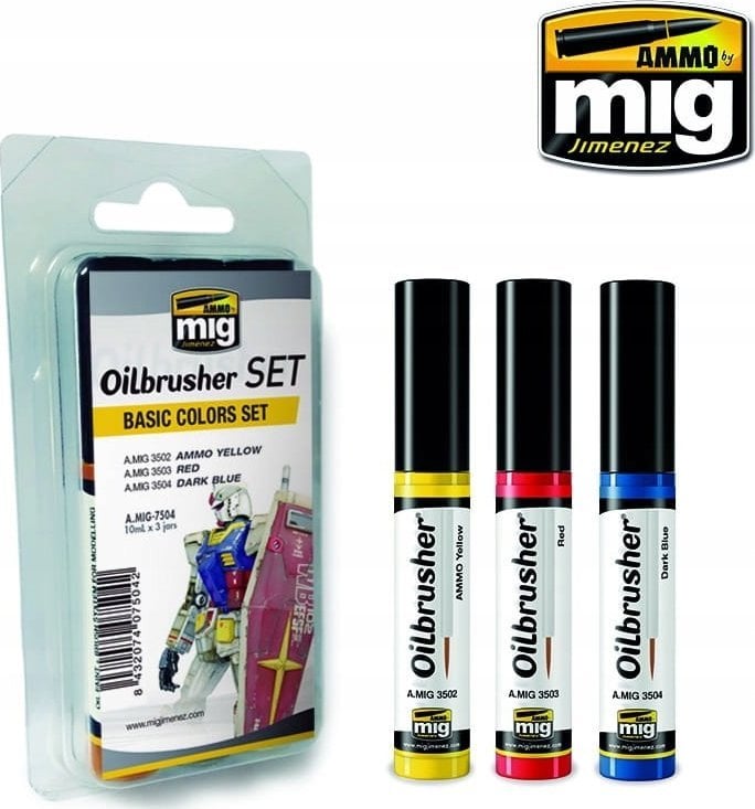 Vallejo Ammo: Oilbrusher Set - Basic Colors Set