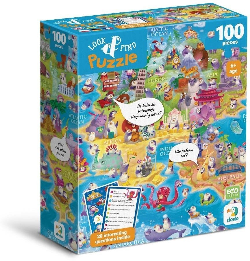 Puzzle 100 Look&Find Świat pingwinów