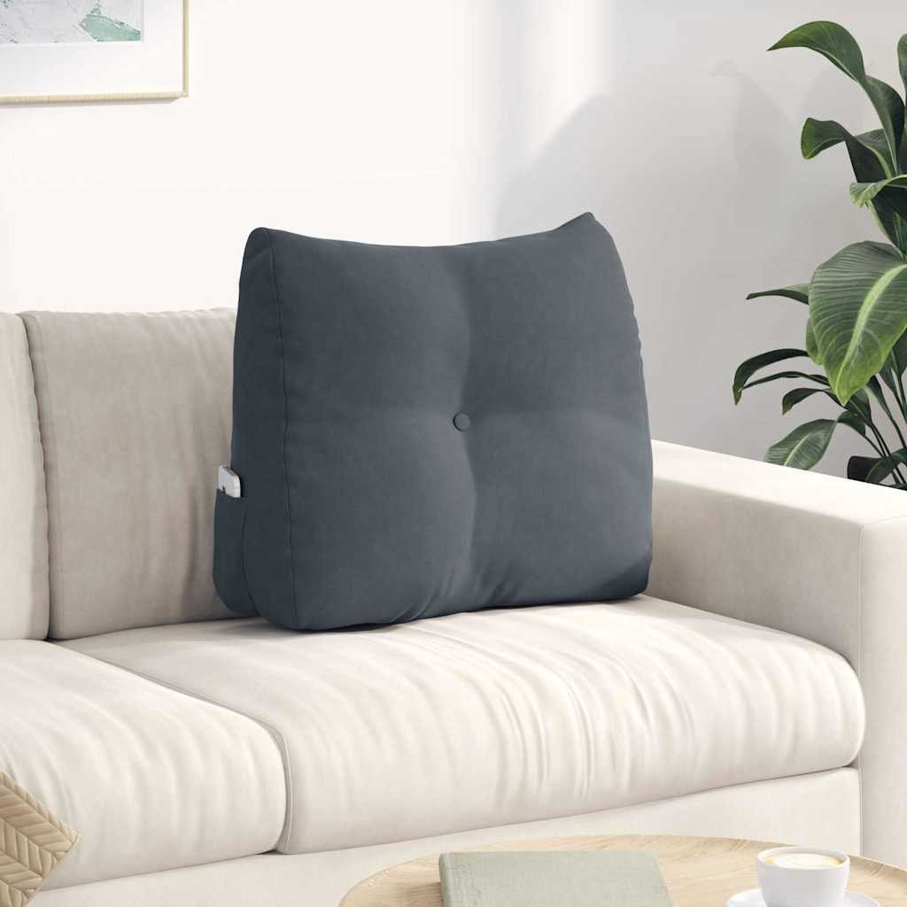 vidaXL Poduszka na plecy Ciemnoszary 60 x 24 x 50 cm Aksamit