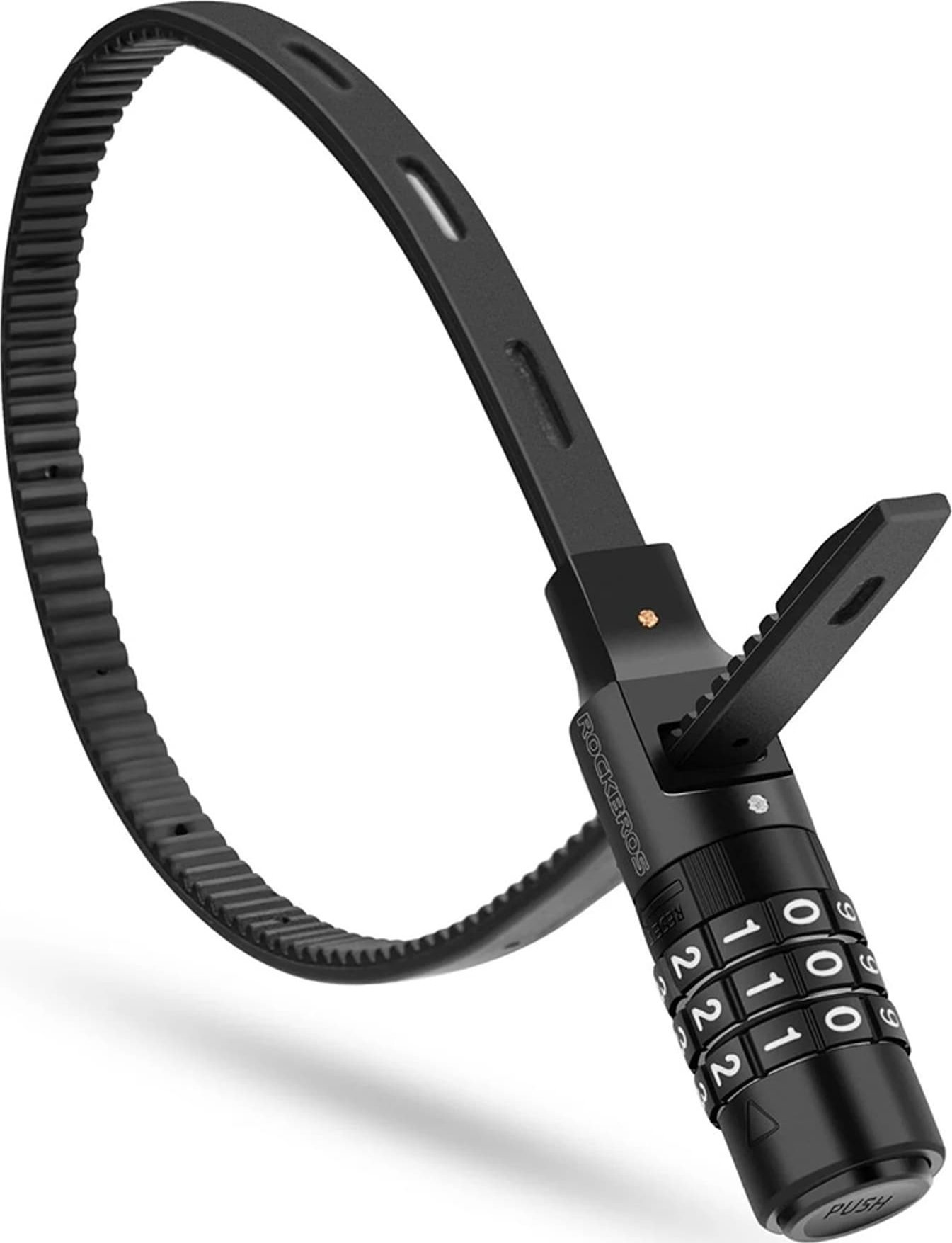 Zapięcie rowerowe na kask rowerowy zamek na szyfr 0.5m - czarne