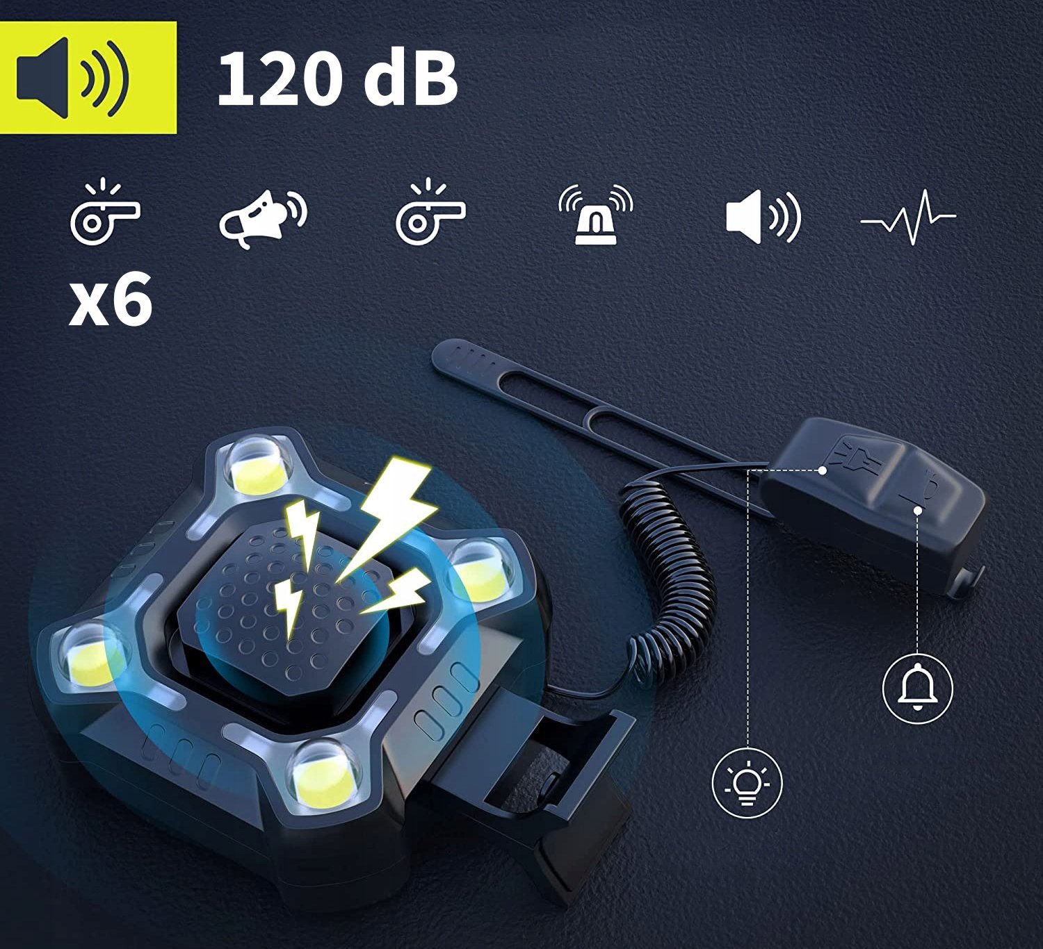 Gotel L8A LAMPKA LED ROWEROWA DZWONEK ZESTAW