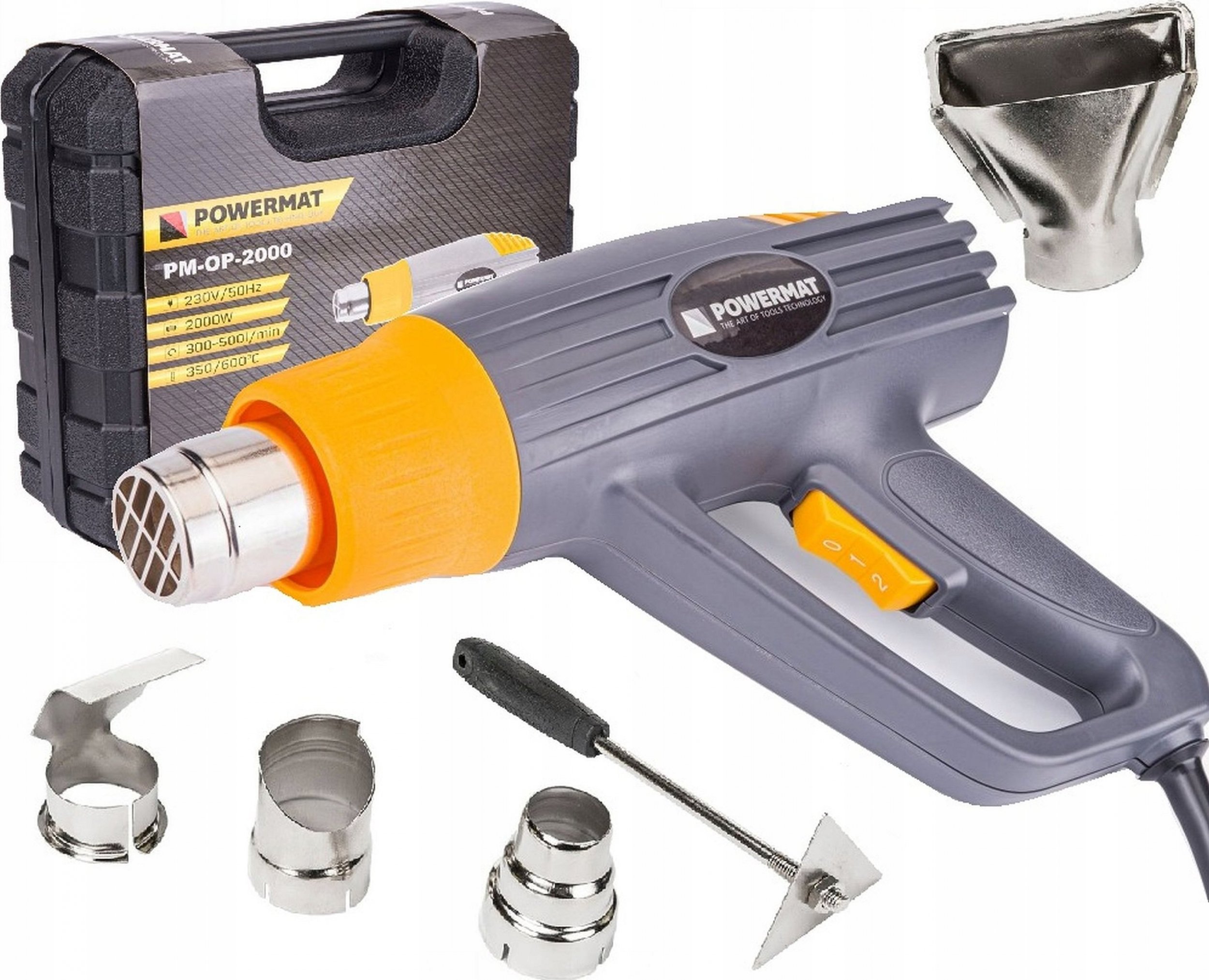 Opalarka Powermat Opalarka ELEKTRYCZNA 2000W 2 biegi 4 Dysze ZESTAW