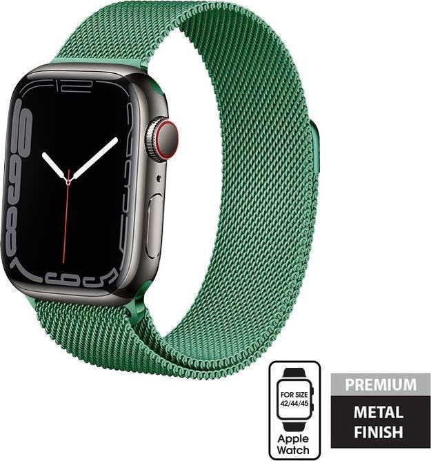 Crong Pasek ze stali nierdzewnej Crong Milano Steel do Apple Watch 42/44/45 mm zielony