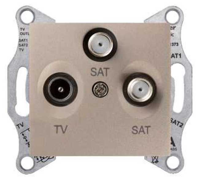 Schneider Electric Gniazdo antenowe satyna TV/SAT/SAT koncowe - SDN3502168