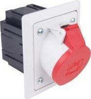 PCE Gniazdo tablicowe z puszką 32A 5P 400V /80x97/ szare IP44 TWIST 425-6pkg