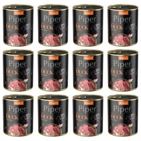 Mokra Karma dla psa Piper Animals z kaczką i gruszką zestaw 12 x 800 g
