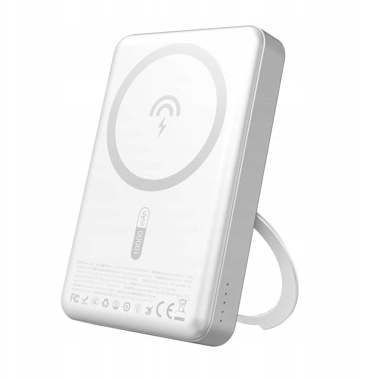 Powerbank Dudao K28 10000mAh PD 22.5W z MagSafe z metalową obudową i pierścieniem-podstawką - srebrny