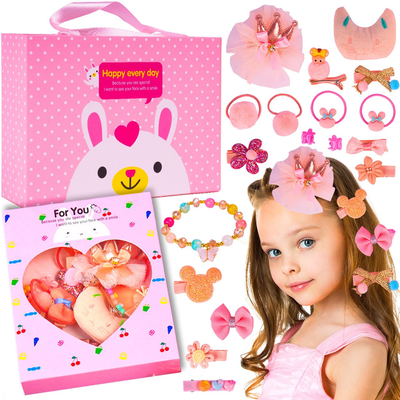 Spinki Gumki Ozdoby Dla Dziewczynki Zestaw Stylistki Fryzur Diy Pudelko