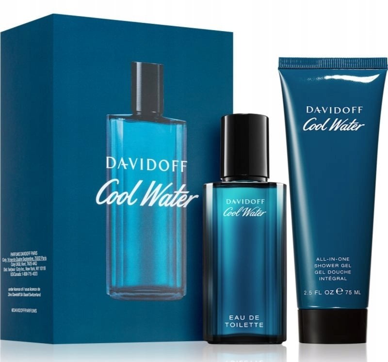 Set Davidoff: Cool Water, Eau De Toilette, For Men, 40 ml + Cool Water, Shower Gel, 75 ml For Men