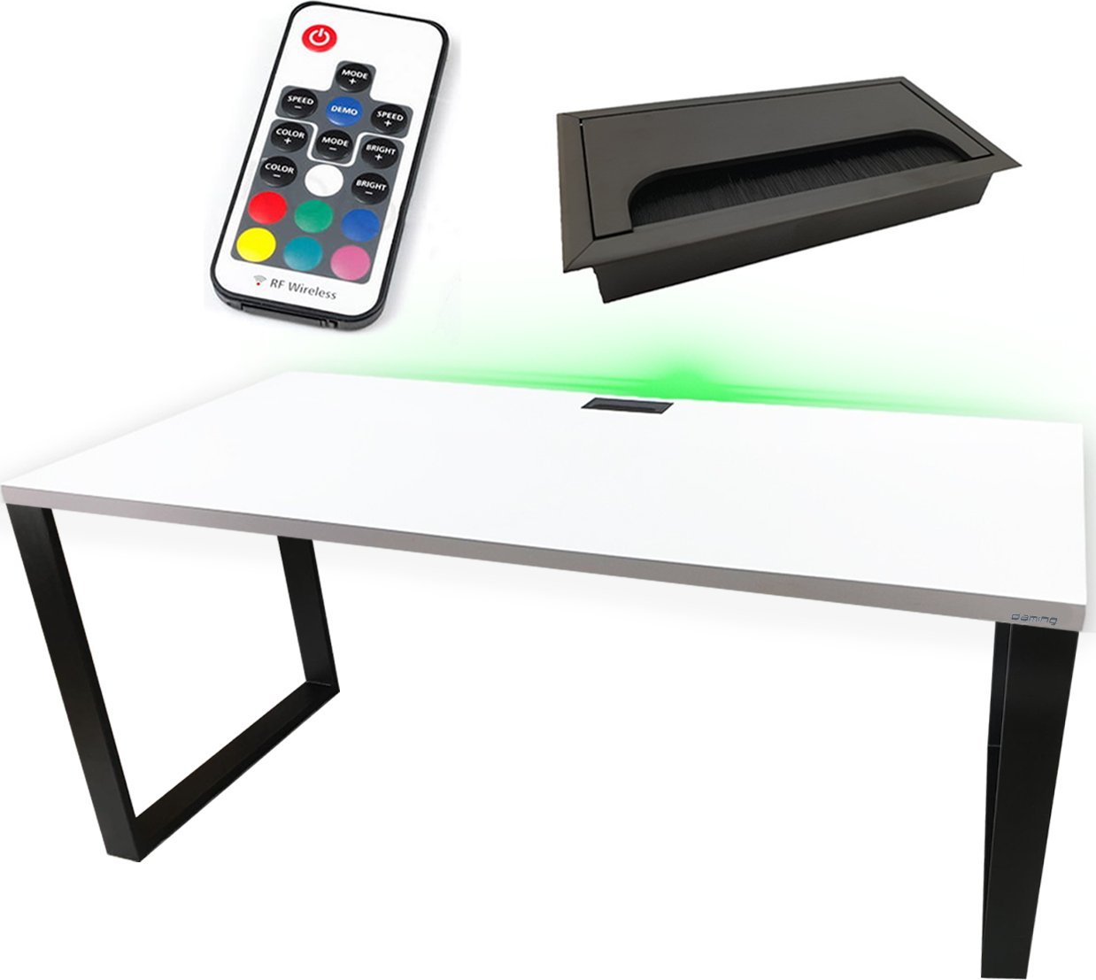 BIURKO GAMINGOWE KOMPUTEROWE LOFTOWE STABILNE LED METALOWE PRODUCENT