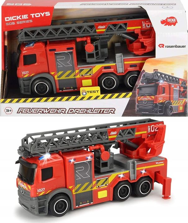 Dickie Pojazd SOS Straż pożarna z drabiną czerwony