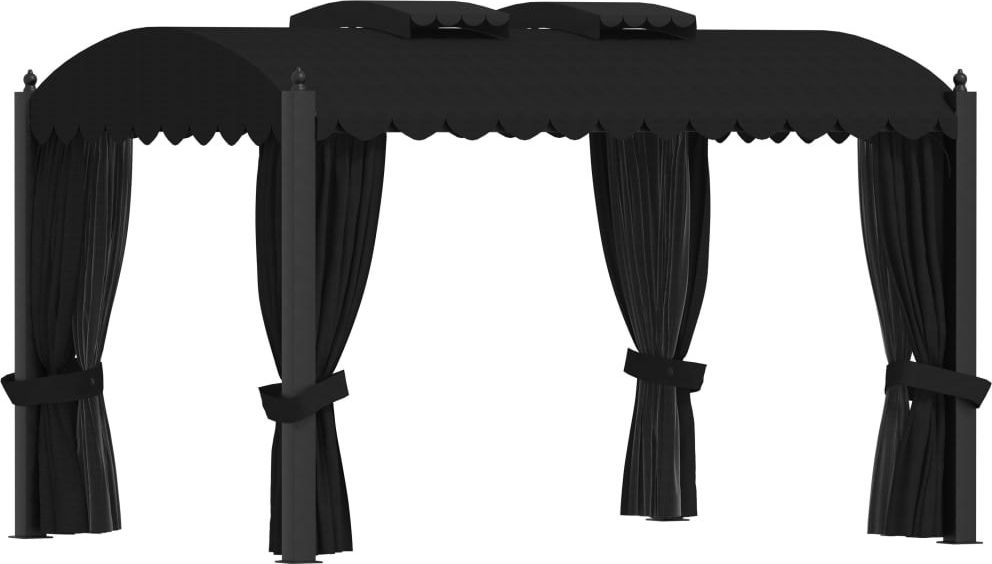 vidaXL VidaXL Altana ogrodowa z zasłonami, 3 x 4 m, antracytowa, stal