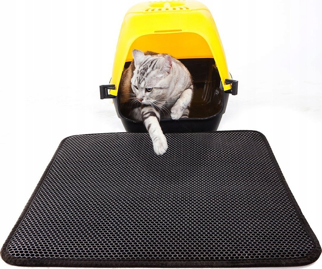 Korbi MATA WYCIERACZKA POD KUWETĘ NA ŻWIREK CZARNA 60x45