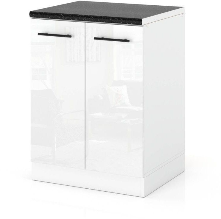 Szafka Kuchenna Stojąca Z Blatem Modułowa 60cm Spremium Biały Połysk