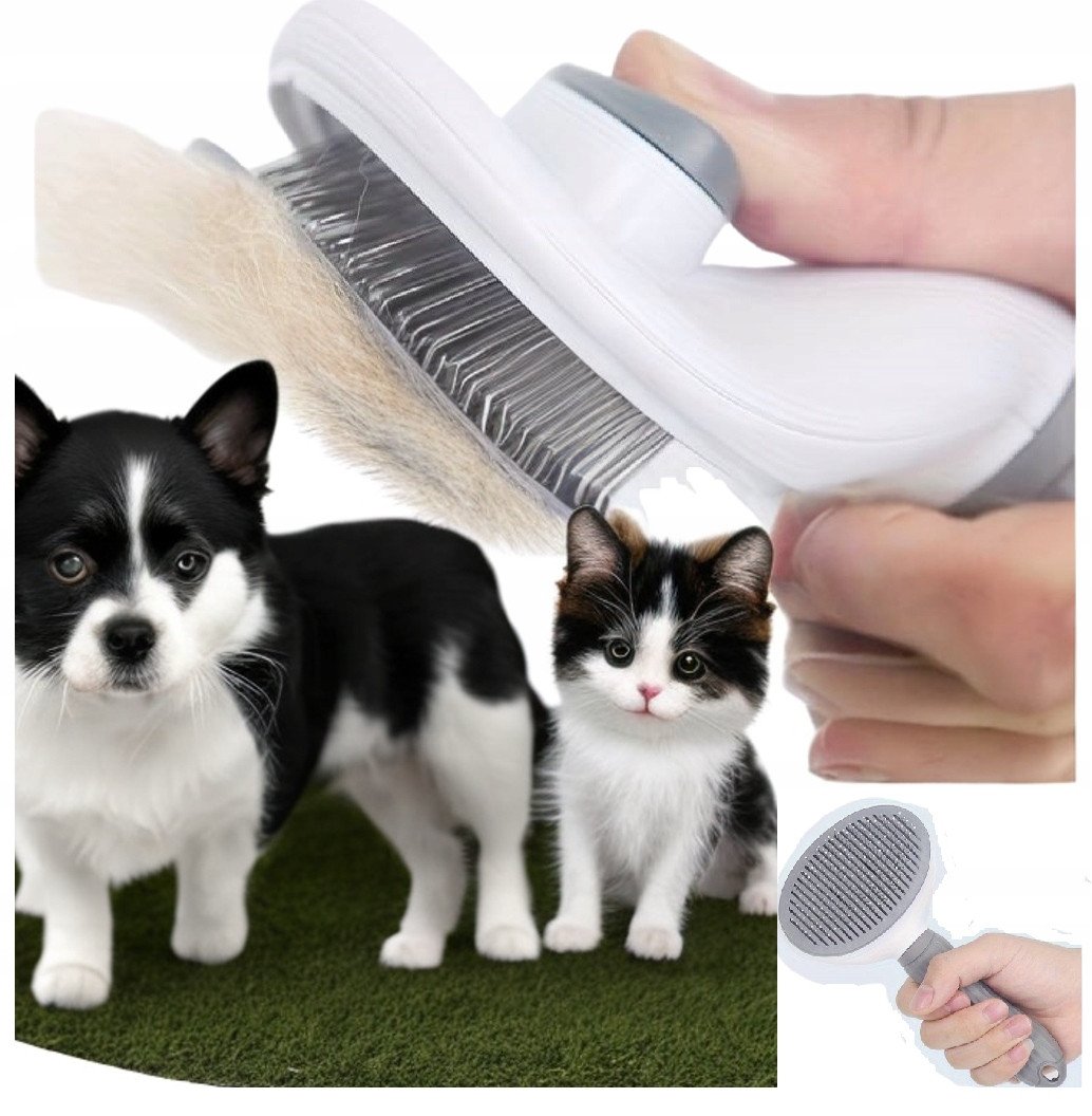 Szczotka Do Usuwania Sierści Dla Psa Kota Samoczyszcząca 21cm