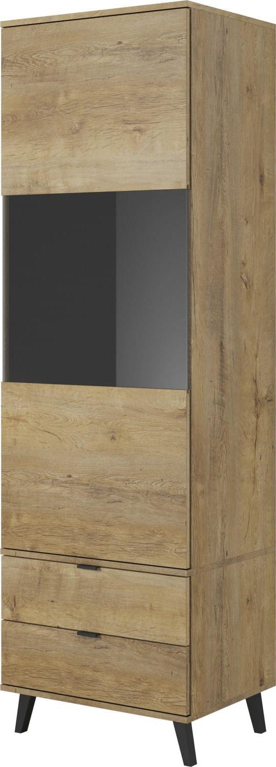 Halmar WNĘTRZARSKIE NEST W-2 witryna dąb lefkas/ czarny (2p=1szt)