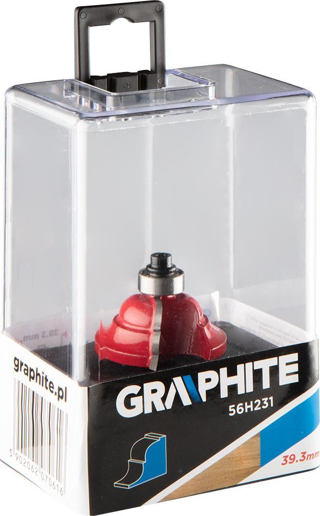 Graphite Frez widiowy (Frez kształtowy z łożyskiem, ozdobny, HM, 39.3 x 15.9 mm, trzpień 8 mm)