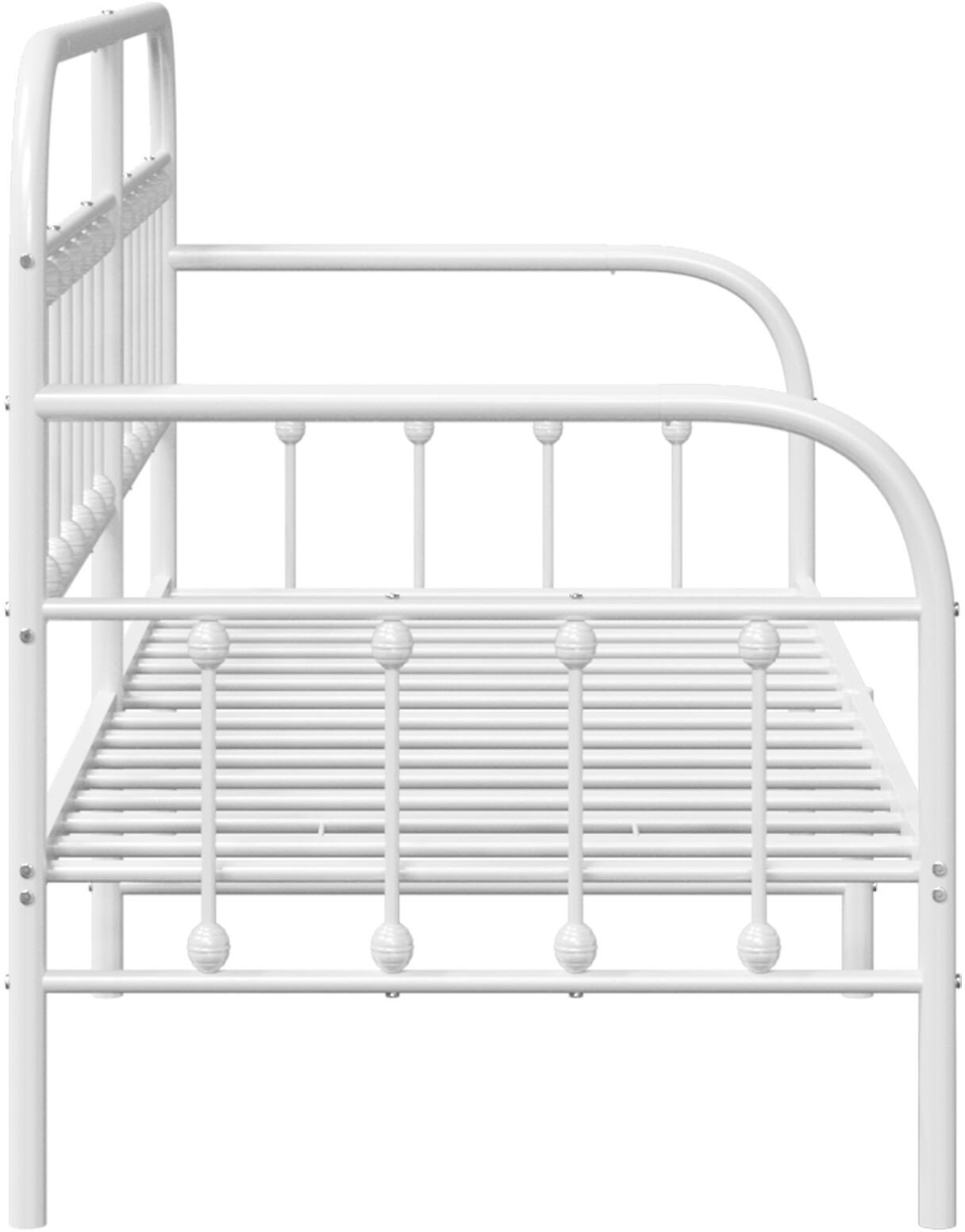 vidaXL Łóżka i ramy łóżek Biała Metal 75 x 190 cm Metalowa rama łóżka