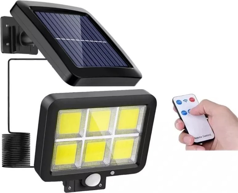 Ścienna lampa solarna SMT-F120-6COB pilot, czujnik ruchu i zmierzchu Ścienna lampa solarna SMT-F120-6COB pilot, czujnik ruchu i zmierzchu