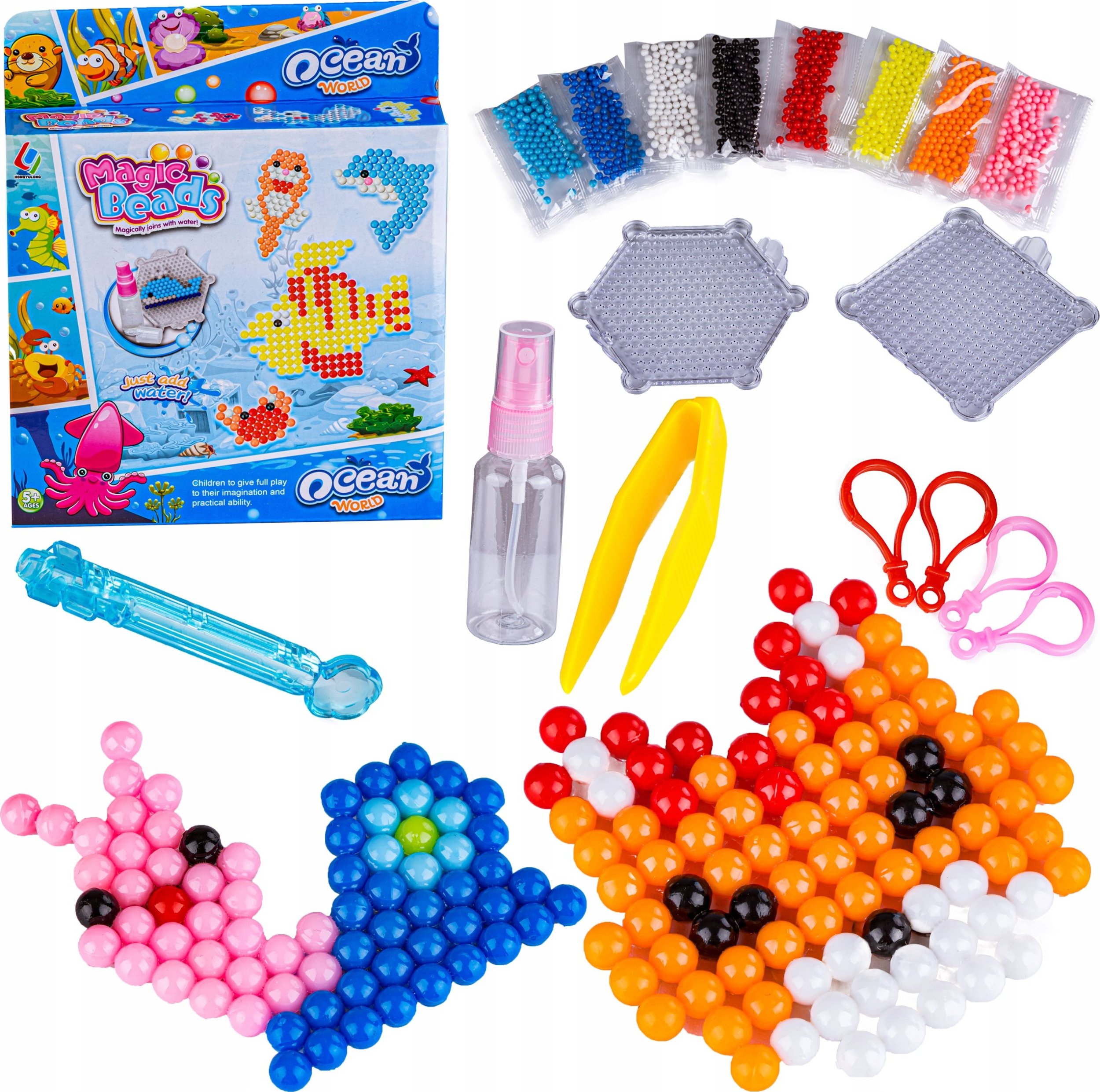 Koraliki Wodne OCEAN 800 Sztuk 8 Kolorów