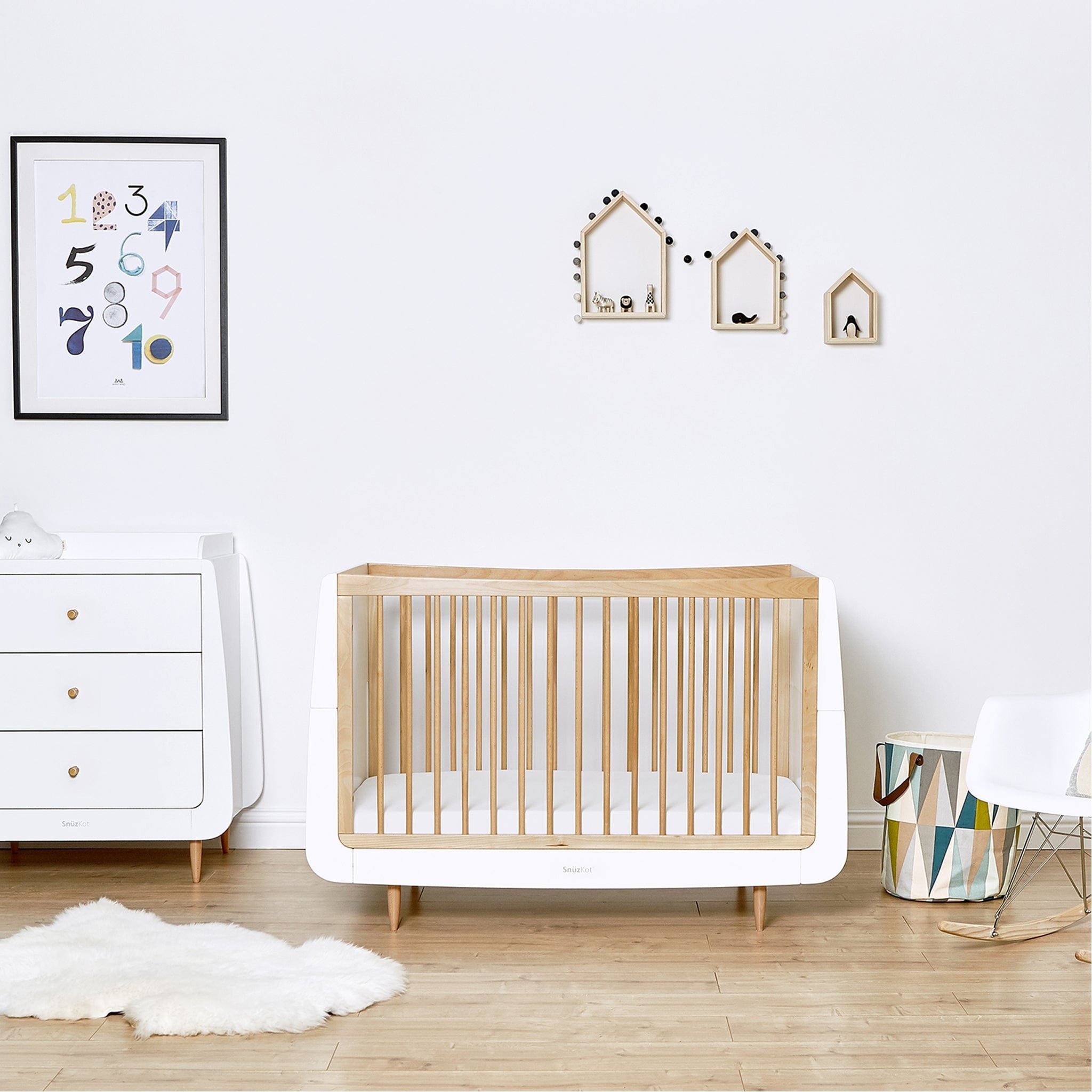 SNUZKOT 2 piece nursery furniture set SKANDI, natural, FN007SE