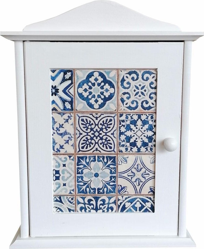 Prowansalska Manufaktura Szafka na klucze Portugalskie Kafelki-03