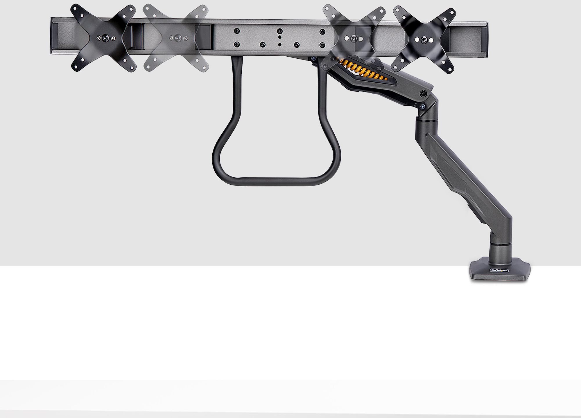 StarTech H2M1AS2-MONITOR-ARM uchwyt / stojak do monitorów 68,6 cm (27") Biurko Czarny