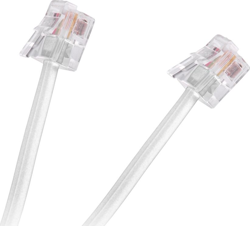 Przewód tel.wt.-wt.biały 15m