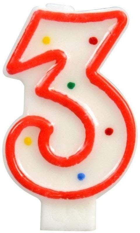 Świeczka cyferka 3 kropki
