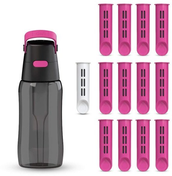 Butelka Filtrująca Dafi SOLID 0,5 Flamingowa Zbiornik Czarny 13 Filtrów