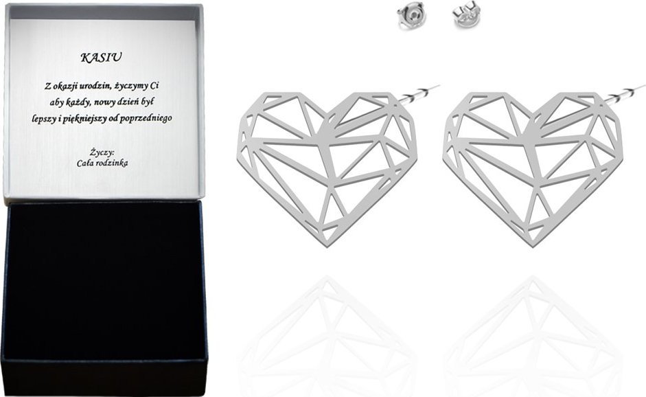 Radziszewska Jewellery Kolczyki Srebrne Serce Ażurowe