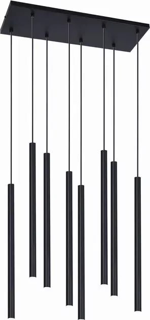 Lampa wisząca Lumes Czarna lampa wisząca nad stół 8 sopli - S813-Skira