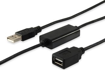 Kabel USB Equip USB-A - USB-A 10 m Czarny (133310)