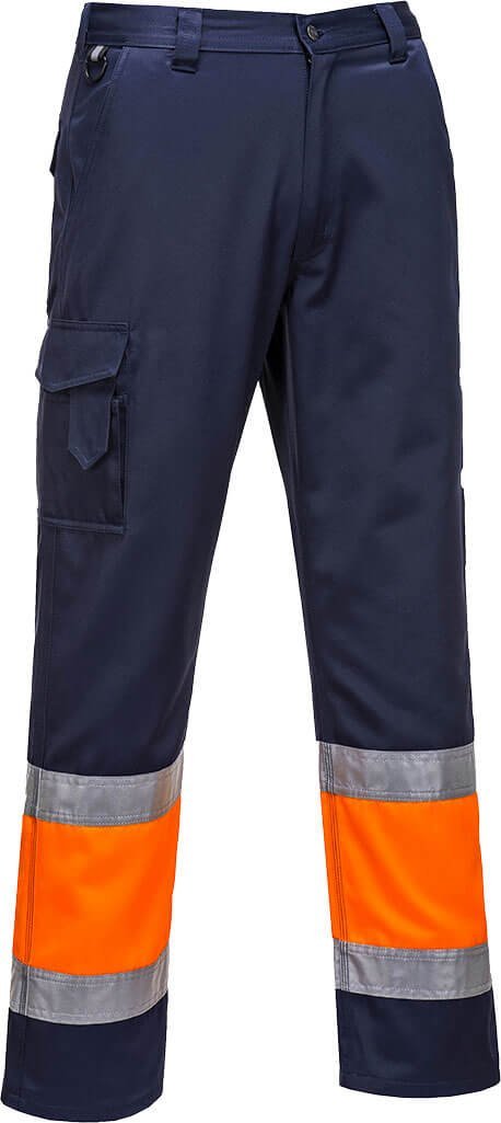 Portwest L049 - Lekkie spodnie serwisowe Hi-Vis Klasy 1 - żółty-granatowy XL