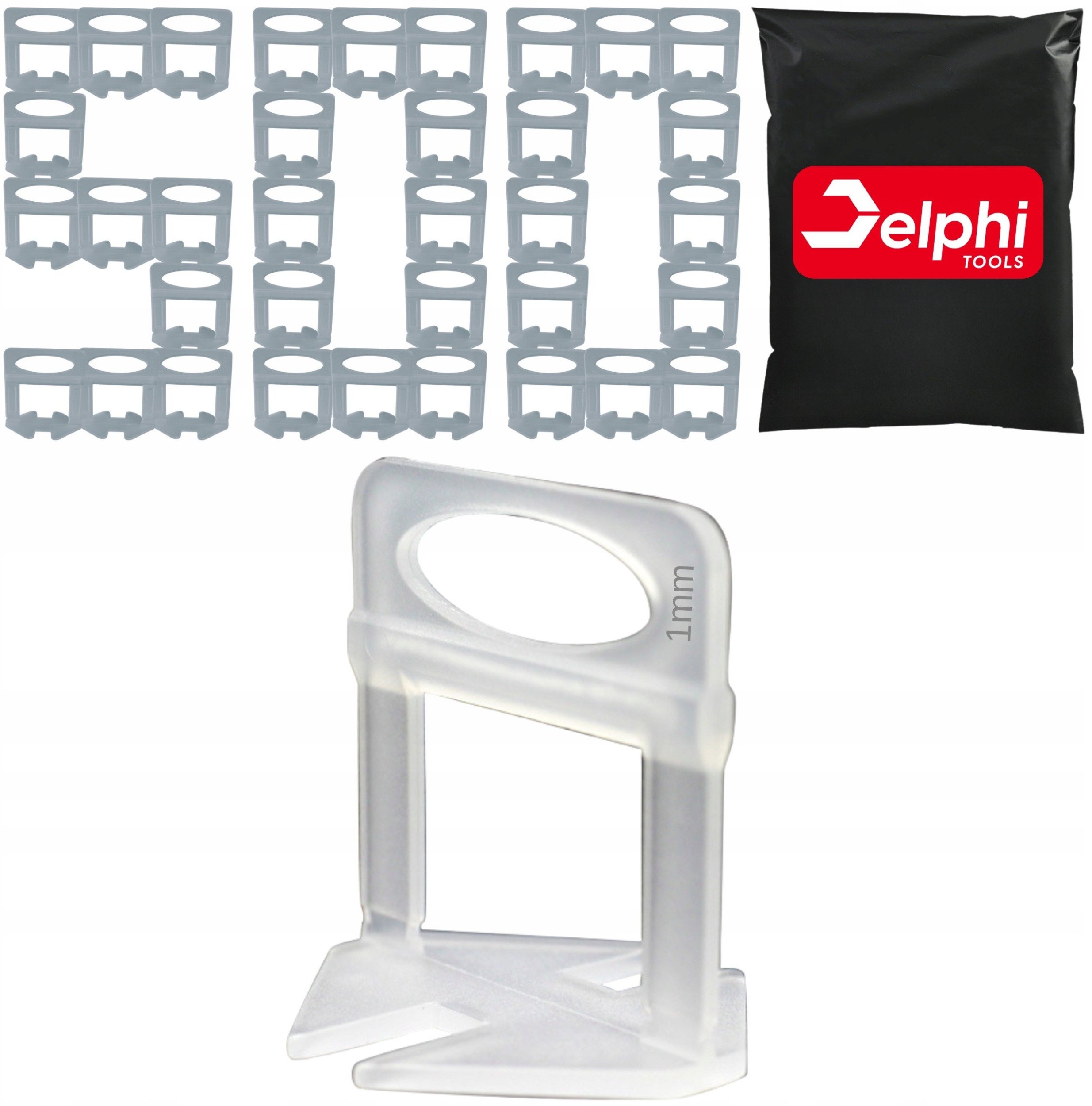 KLIPSY DO POZIOMOWANIA PŁYTEK UKŁADANIA 1mm 1.0 500x 500 KLIPSÓW POD KLINY